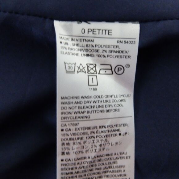 Banana Republic Factory Blue Plaid Windowpane Blazer Size 0P - Picture 7 of 9